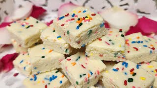 FUNFETTI BARFI - NO SUGAR SYRUP NEEDED !!!!