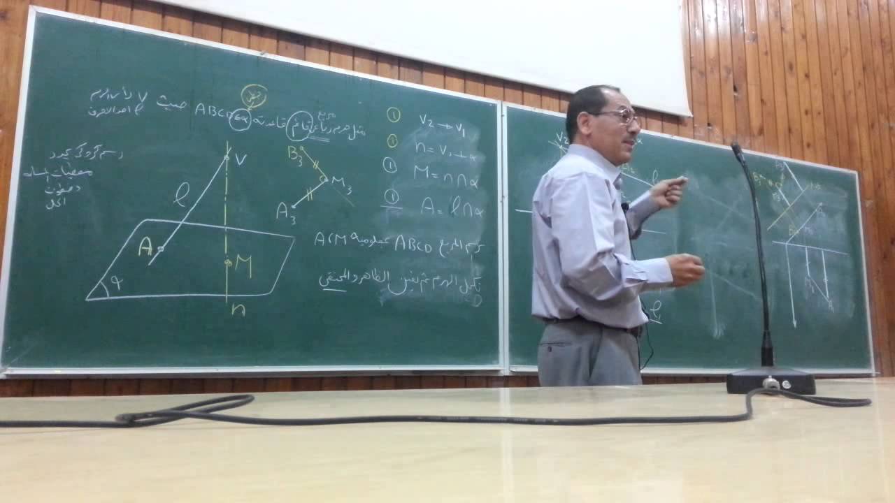 شرح  رسم المجسمات رسم الهرم- د يوسف هندسه اسيوط - هندسه وصفيه