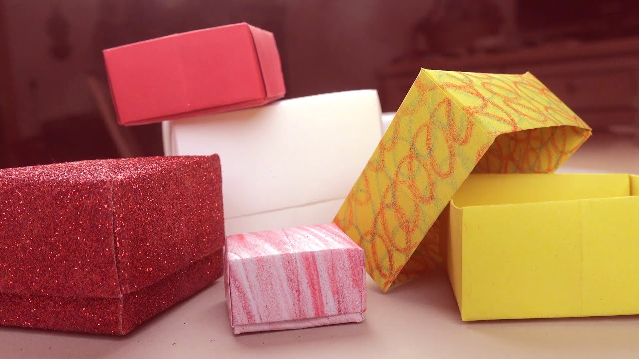 Wir falten eine Origami Schachtel aus Papier. Leicht für Kinder zum 