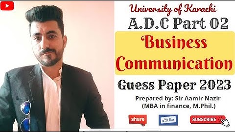 ADC Part 02 Business Communication Guess Paper | ADC Exams 2023 | Aamir Nazir