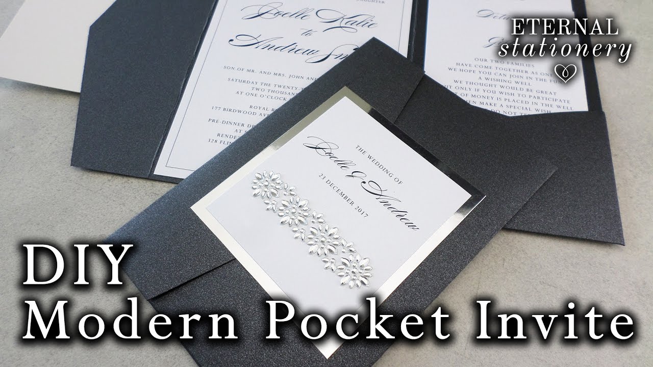 How To Make Your Own Modern Pocket Folio Wedding Invitations Diy Invitation Fun Wedding Invitations Pocket Wedding Invitations Easy Diy Wedding Invitations Diy pocket wedding invitations template