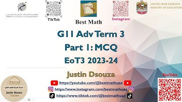 11Adv Part 1 Multiple Choice | EoT3 | Polar Graphs, Curves,  | Q1 - Q15 | 11A |