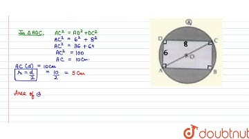 Find the area of the shaded region in given figure if ABCD is a rectangle with sides 8 cm and 6 ...