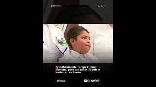 Sheinbaum interrumpe Himno Nacional para que niños Yaquis lo canten en su lengua