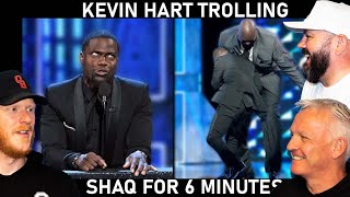 Kevin Hart TROLLING SHAQ for 6 Minutes Straight REACTION!! | OFFICE BLOKES REACT!!