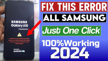 The Phone Is Not Running Samsung Official Software How To Solve a10/a10s/a30/a20/a70/a51 New Method