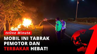 Mobil Ini Terbakar Hebat Gara-Gara Ngebut di Pusat Kota Bandung dan Tabrak Pemotor | tvOne Minute
