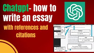 Chat GPT - How To Write An Essay With References And Citations | apa  | mla  | Earn wih tech