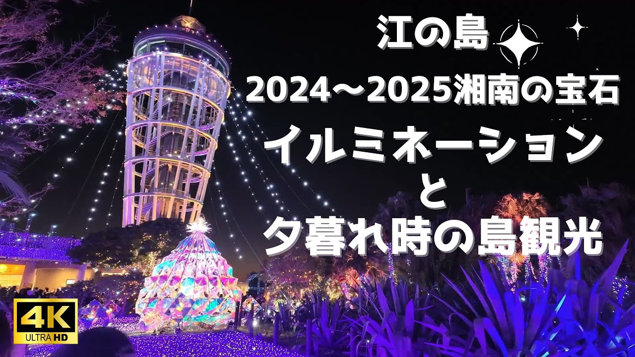 江の島イルミネーション（湘南の宝石’24~’25)パワースポット神社、観光と食べ歩きと猫探し