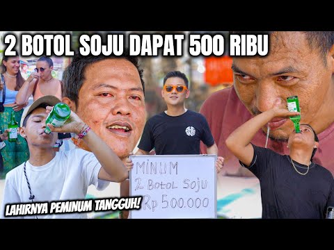 CHALLENGE! HABISIN DUA BOTOL SOJU DAPAT 500RIBU! REKOR DUNIA!