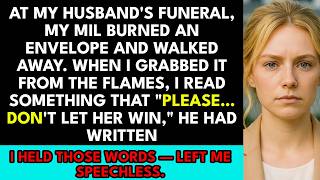 At My Husband's Funeral, My MIL Burned An Envelope In Front Of Me. When I Grabbed It From The Fla...