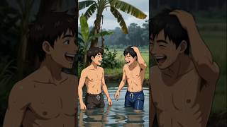 No Internet Because 3 Friends Are Swimming In Village 😃 #goldenchildhoodtv