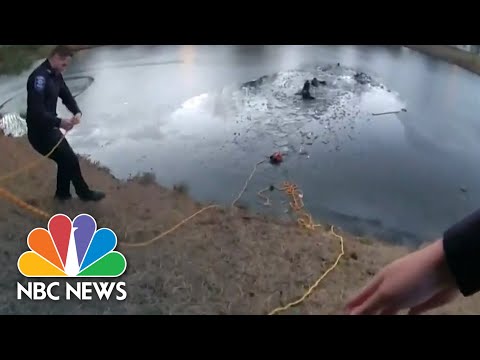 Police Bodycam Video Shows Illinois Officers Rescuing Boy, Woman From Frozen Pond