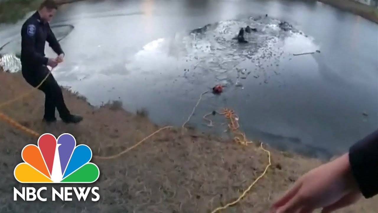 Police Bodycam Video Shows Illinois Officers Rescuing Boy, Woman From Frozen Pond