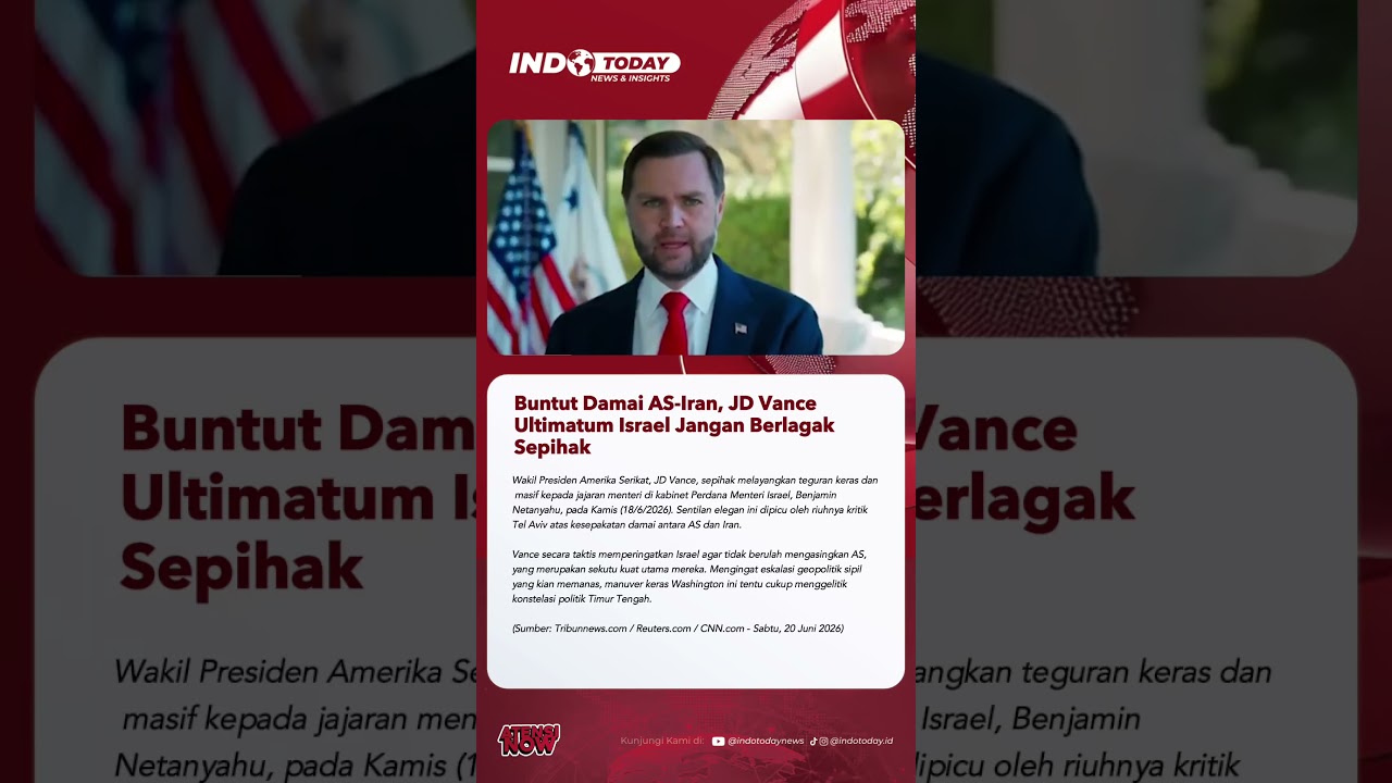 Buntut Damai AS-Iran, JD Vance Ultimatum Israel Jangan Berlagak Sepihak