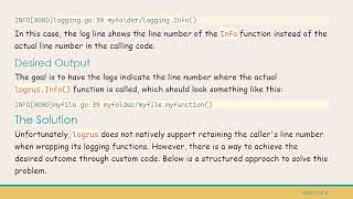 How To Preserve Line Number Prefixes When Wrapping Logrus.logger In Go