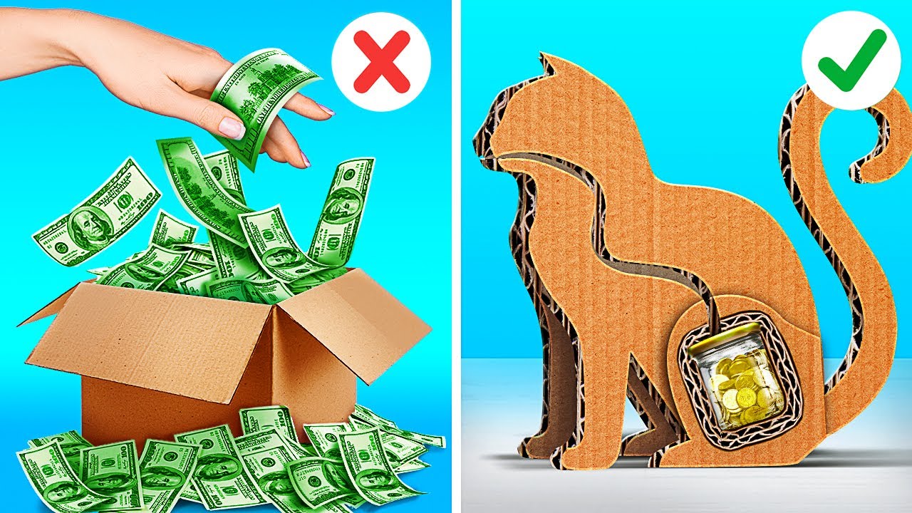 UNIQUE CARDBOARD CRAFTS TO MAKE AT HOME || Hacks and Recycling Tricks ...