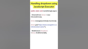 Handling dropdown using Javascript executor in Selenium.   #Selenium