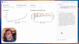 Setting Filters and Time Granularity in Cube Dashboard Chat