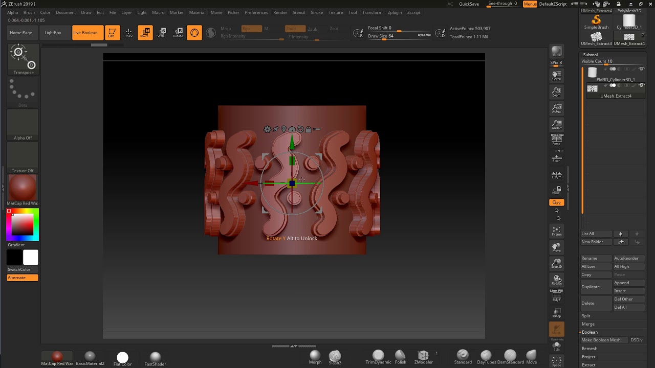 how to align mesh to axis in zbrush