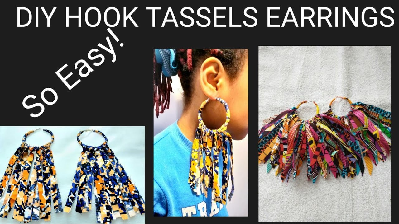 Серьги-кольца с кисточками из ткани // Манифестация дизайна