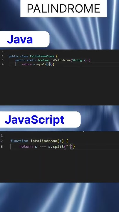 Java vs JavaScript | Checking Palindrome - YouTube