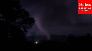 Lightning Reveals Tornado In The Night Sky Near Somerset, Kentucky