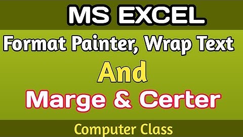 How To Use Format painter, Wrap Text And Marge & Center In Excel 2007/2010/2013/2016/2020