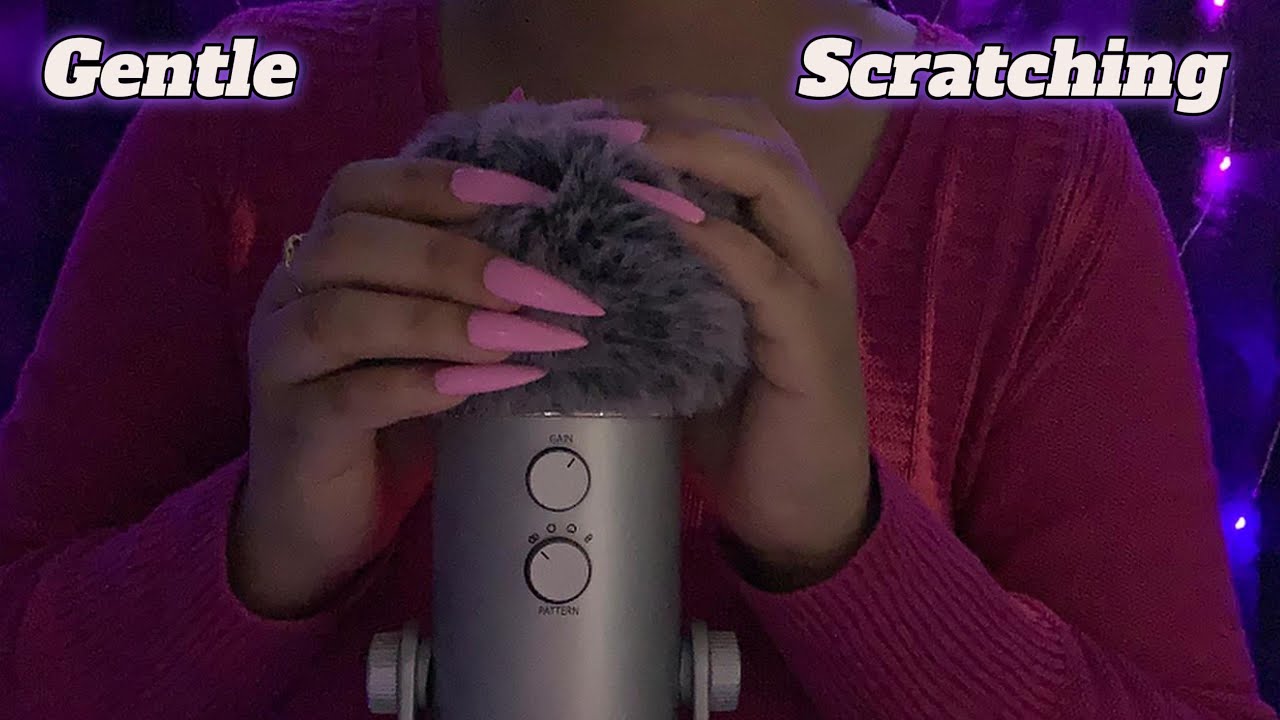 ASMR Gentle Fluffy Mic Cover Soft Scratching with Long Nails (No ...