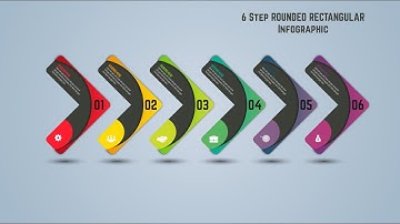 2.Adobe Illustrator Design - 6 Step Rectangular Infographic