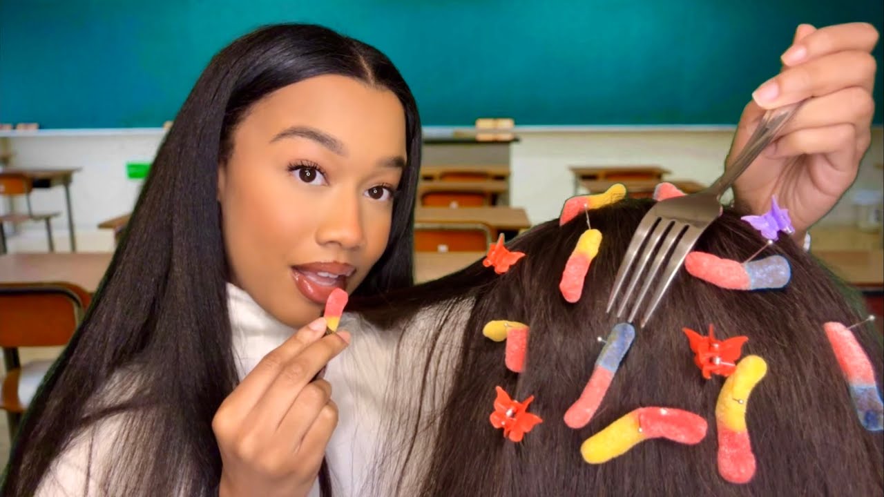 ASMR The Girl Behind You In Class Eats The Bugs Out Of Your Hair 😋🪲 Hair Play ASMR