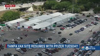 Tampa's FEMA vaccine site will resume administering 1st Pfizer shots this week