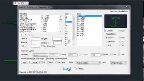 Steel2K AutoCAD Plugin: Steel Shape Scale Factor Settings