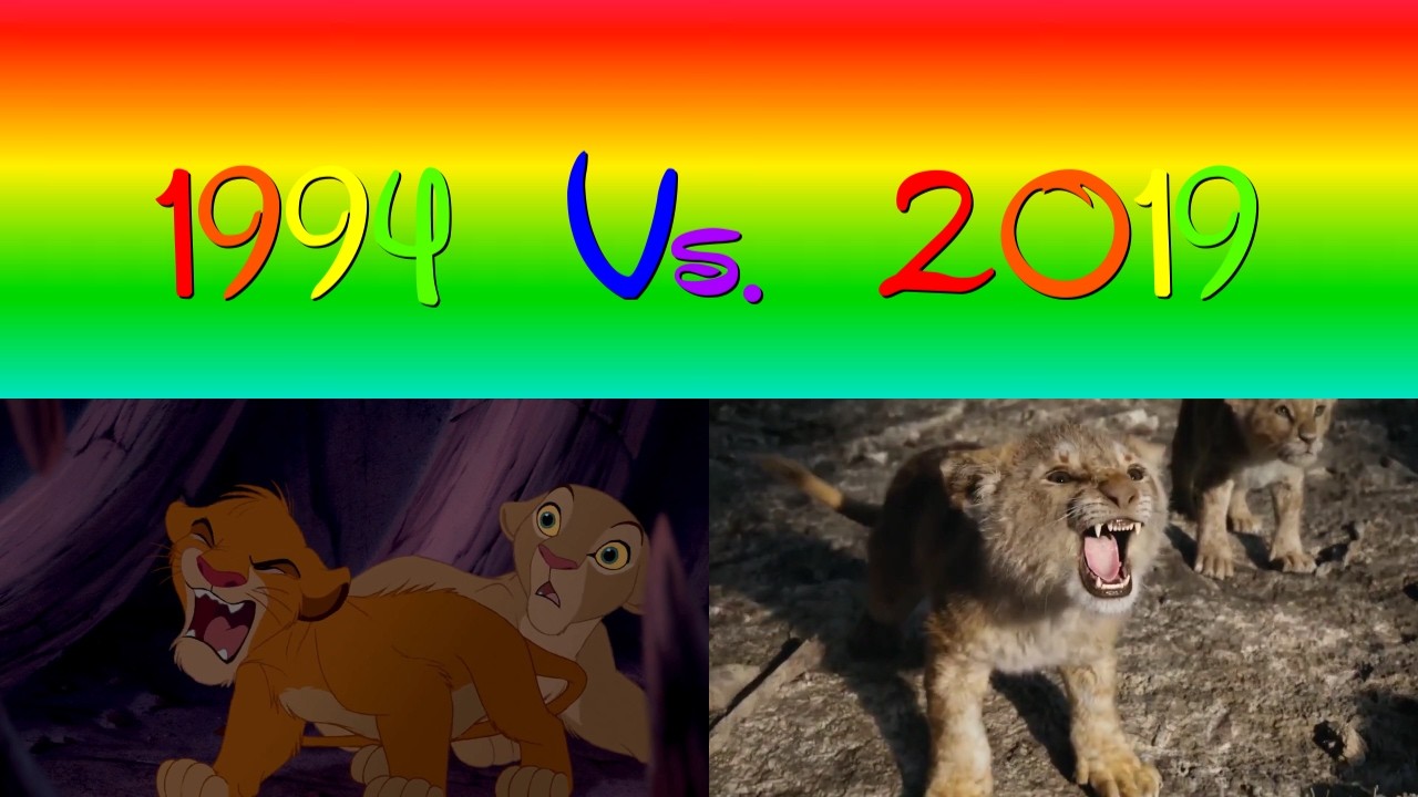 The Lion King Scene Comparison Mufasa Attacks The Hyenas (1994 Vs. 2019)