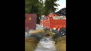 Realistic Truck Simulator Gameplay: Massive Cargo Truck Struggles Through Rough Dirt Road! 💥