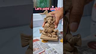 painting ganpati made with clay #humkreative #ganeshchaturthi #painting #shortvideo