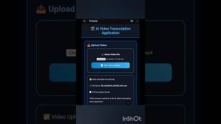 AI Video Transcription App  in simple HTML, CSS and JavaScript. #htmltags #html #javascript #css