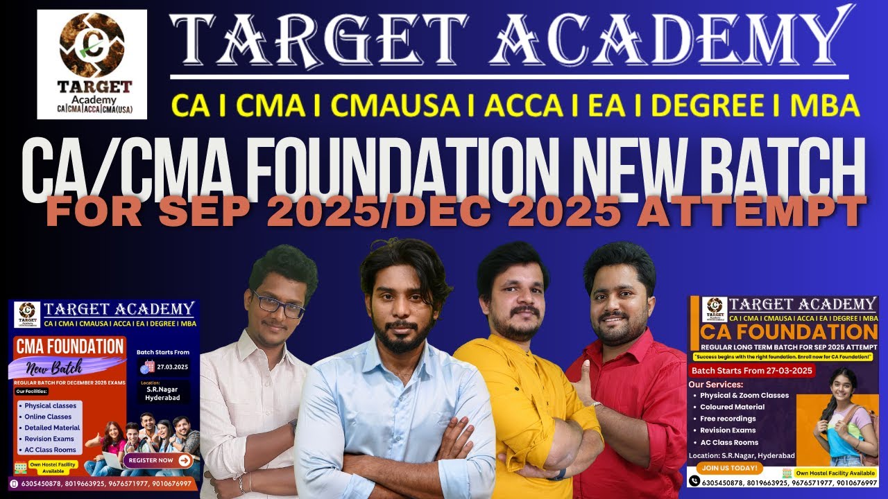CA/CMA Foundation New Batch Announcement For Sep 2025/Dec 2025 Exams # ...