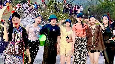 LỄ HỘI BUN VỐC NẶM NGƯỜI LÀO LAI CHÂU GẶP TOÀN THIẾU NỮ XINH ĐẸP CẦM XÔ CHẬU ĐI TÉ NƯỚC CẦU MAY