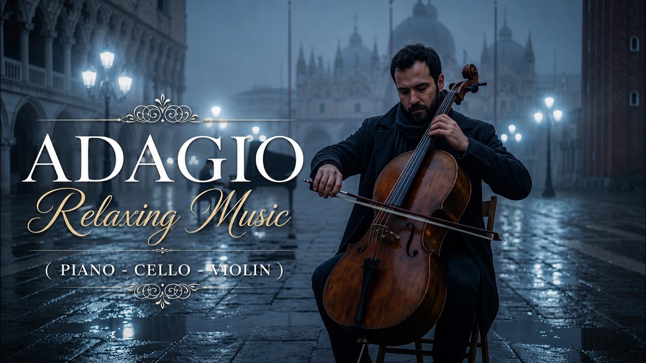 Best Beautiful Adagio Rachmaninoff Style Piano & Violin | Deep Focus Adagio for Sleeping , Relaxing