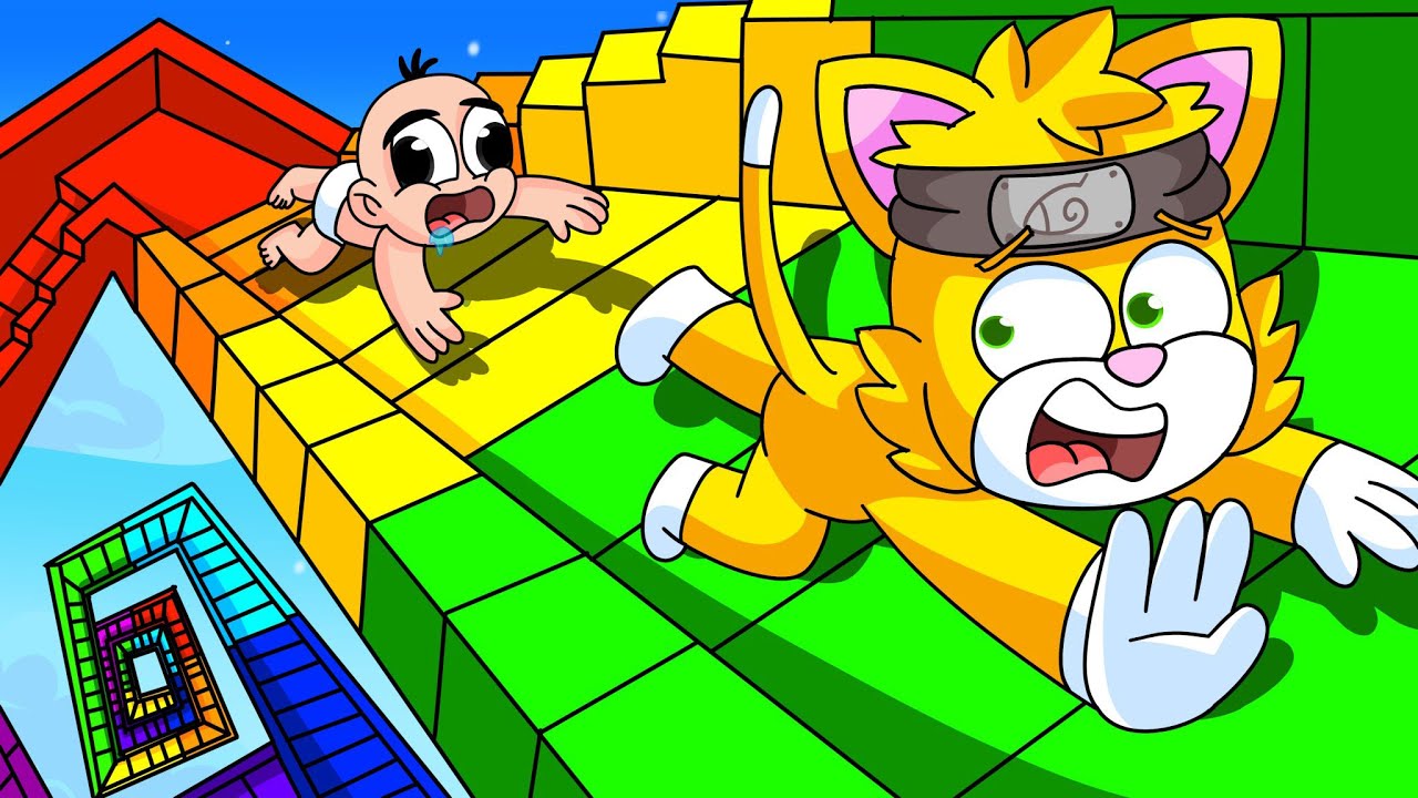 2 Noobs suben la ESCALERA MÁS ALTA de 1.000.000 metros en Roblox 😂 | 2 Noobs vs ESCALERA ARCOIRIS