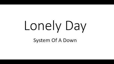 Lonely Day - System Of A Down (Drum Score)