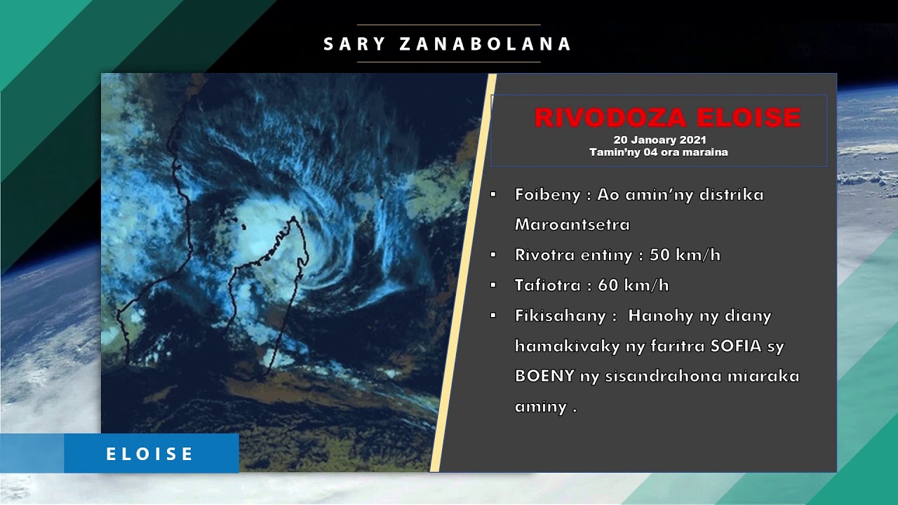 FLASH METEO CYCLONE ELOISE Alarobia 20 Janoary 2021 04h