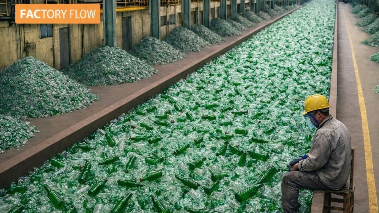 How Millions of Glass Bottles Are Recycled In Factory – Massive Glass Recycling Line