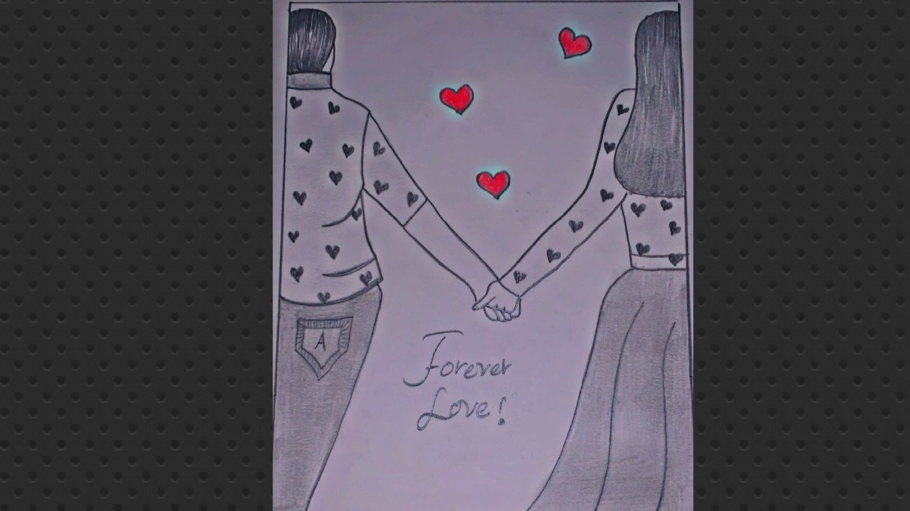 How to draw a cute couple sketch 💕...draw a couple sketch step by step ❤️