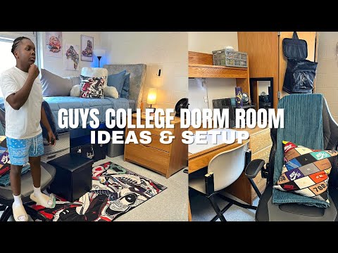 Guys College Dorm Room Setup And Decor