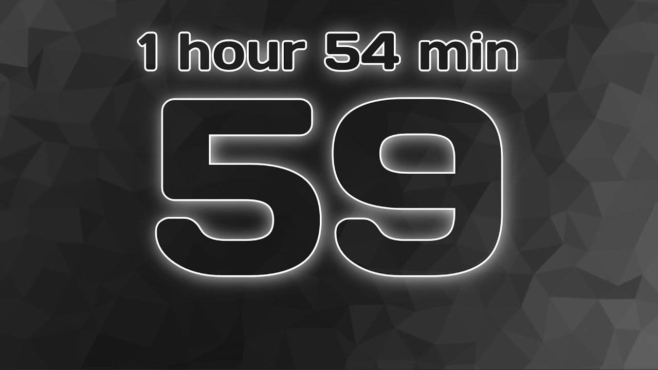 1 hour 55 minute (115 minute, 6900 second) Countdown Timer - Silent ...