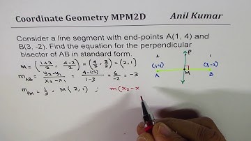 How to find equation of right bisector of line segment