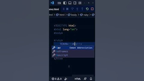 Ruby Tag in HTML #shorts #reels #trending #html #texvn #thetexvn #css #tag #viral #tips #tricks