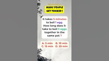 How long to boil 5 eggs #maths #shorts #riddlemathzone #brainteaser